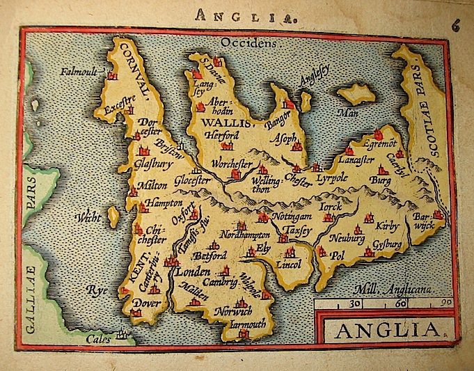 Ortelius Abraham (1528-1598) Anglia 1601 Anversa, apud Ioannem Bapt. Vrientum 